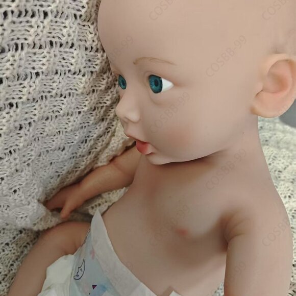45cm Cute Reborn Newborn 3kg Full Body Platinum Silicone Reborn Baby Girl Dolls - Picture 8 of 12